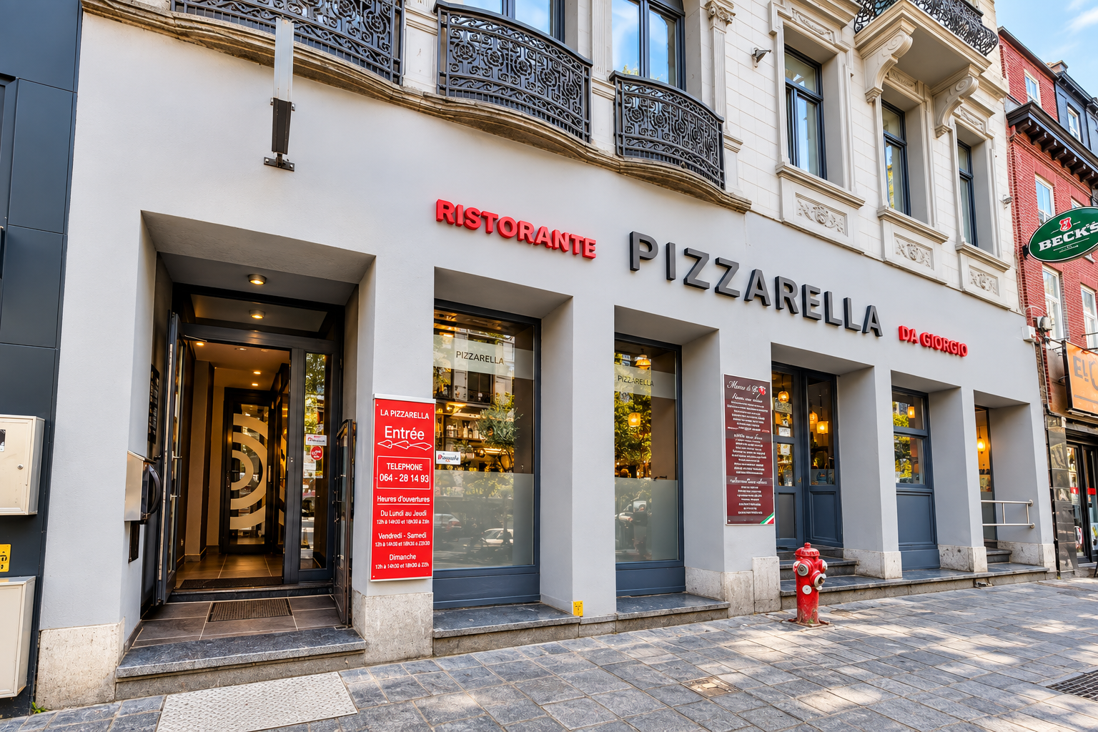Devanture de La Pizzarella da Giorgio à La Louvière
